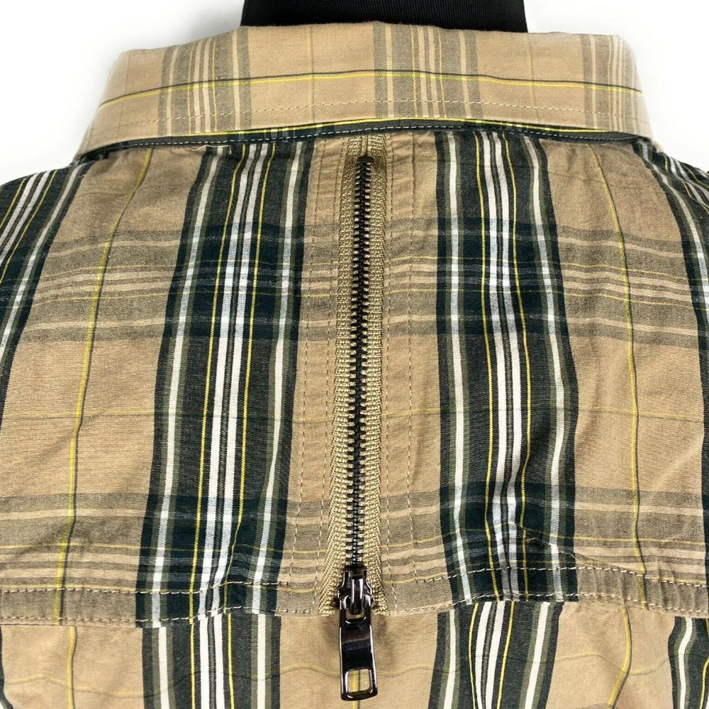Cavi Mens Western Plaid Tan Button Up Shirt - Picture 7 of 10